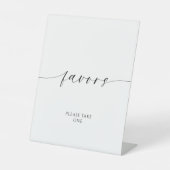 Moderne minimalistische gunsten reclamebord met voetstuk (Voorkant)