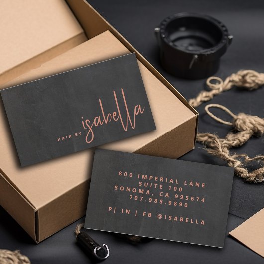 Moderne Minimalistische Haar Stylist Script Naam Z Visitekaartje