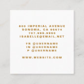 Moderne minimalistische haarstylist Gold Script Vierkante Visitekaartje (Achterkant)