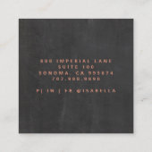 Moderne minimalistische haarstylist scriptnaam vierkante visitekaartje (Achterkant)