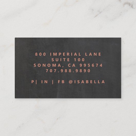 Moderne minimalistische haarstylist scriptnaam visitekaartje (Achterkant)