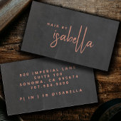 Moderne minimalistische haarstylist scriptnaam visitekaartje