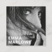 Moderne minimalistische haarstyliste foto vierkante visitekaartje (Voorkant)