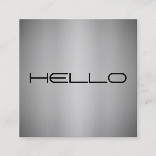 Moderne, minimalistische Hallo Vierkante Visitekaartje (Voorkant)