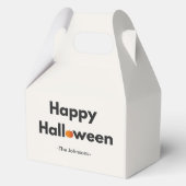 Moderne minimalistische Halloween – gepersonalisee Bedankdoosjes (Achterkant)