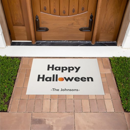 Moderne minimalistische Halloween – gepersonalisee Deurmat (Buiten)