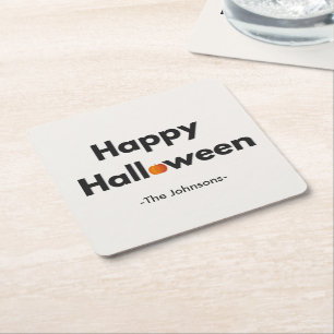 Moderne minimalistische Halloween – gepersonalisee Kartonnen Onderzetters