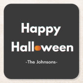 Moderne minimalistische Halloween – gepersonalisee Kartonnen Onderzetters (Voorkant)
