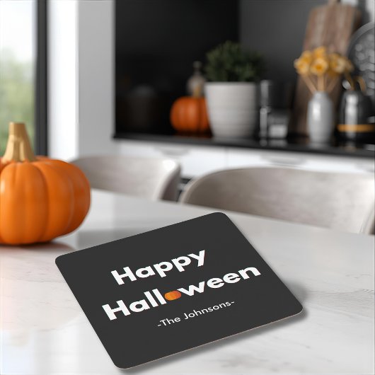 Moderne minimalistische Halloween – gepersonalisee Kartonnen Onderzetters