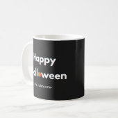Moderne minimalistische Halloween – gepersonalisee Koffiemok (Voorkant links)