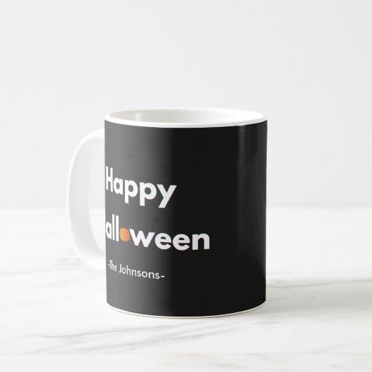 Moderne minimalistische Halloween – gepersonalisee Koffiemok (Voorkant links)