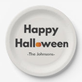 Moderne minimalistische Halloween – gepersonalisee Papieren Bordje (Voorkant)