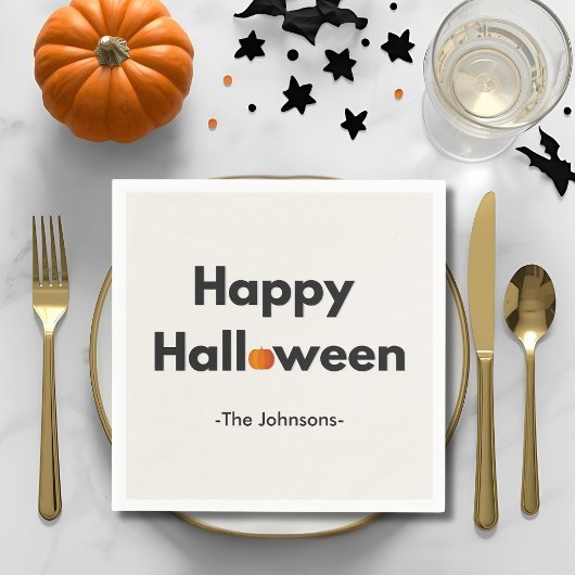 Moderne minimalistische Halloween – gepersonalisee Servet
