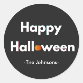 Moderne Minimalistische Halloween Gepersonaliseerd Ronde Sticker