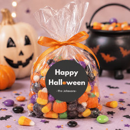 Moderne Minimalistische Halloween Gepersonaliseerd Ronde Sticker