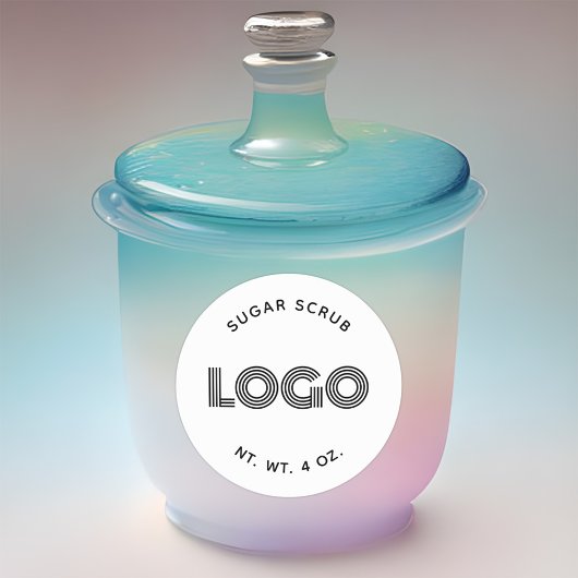 Moderne minimalistische handgemaakte Sugar Scrub L Ronde Sticker