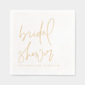 Moderne Minimalistische Handgeschreven Bruidsbaby  Folie Servetten (Voorkant)