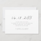 Moderne minimalistische handgeschreven bruiloft save the date (Voorkant)