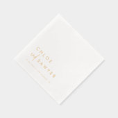 Moderne minimalistische handgeschreven bruiloften folie servetten (Rechts)