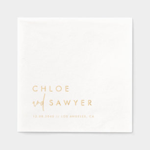 Moderne minimalistische handgeschreven bruiloften folie servetten