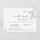 Moderne minimalistische handgeschreven bruiloften RSVP kaartje (Voorkant / Achterkant)