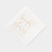 Moderne Minimalistische Handgeschreven Bruiloftssh Folie Servetten (Rechts)