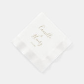 Moderne minimalistische handgeschreven gouden eleg servet (Hoek)