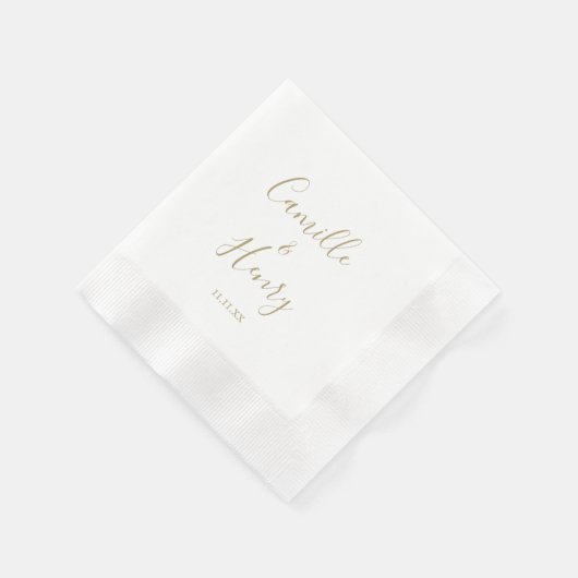 Moderne minimalistische handgeschreven gouden eleg servet (Hoek)