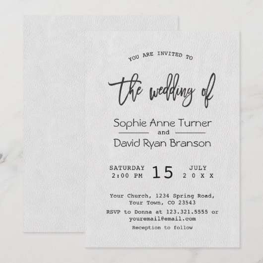 Moderne Minimalistische Handgeschreven Handlettere Kaart (Voorkant / Achterkant)