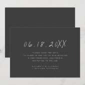 Moderne Minimalistische Handgeschreven Huwelijk Save The Date (Voorkant / Achterkant)