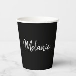 Moderne minimalistische handgeschreven naam papieren bekers<br><div class="desc">Moderne minimalistische handgeschreven naam papieren bekers. Stijlvol personaliseren met uw aangepaste naam.</div>