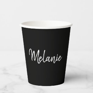 Moderne minimalistische handgeschreven naam papieren bekers