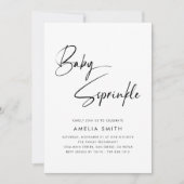 Moderne Minimalistische Handgeschreven Script Baby Kaart (Voorkant)