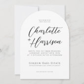 Moderne minimalistische handgeschreven script boog kaart (Voorkant)