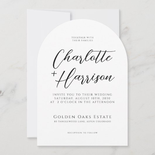 Moderne minimalistische handgeschreven script boog kaart (Voorkant)