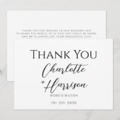 Moderne Minimalistische Handgeschreven Script Brui Bedankkaart (Voorkant / Achterkant)