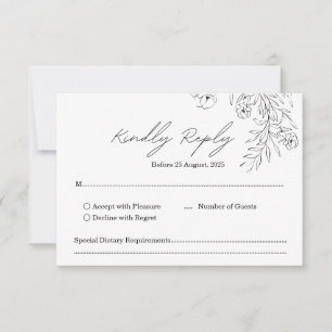 Moderne Minimalistische Handgeschreven Script Brui RSVP Kaartje