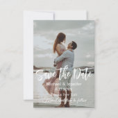 moderne minimalistische handgeschreven script foto save the date (Voorkant)