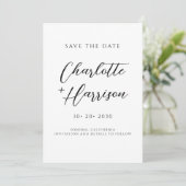 Moderne Minimalistische Handgeschreven Script Save The Date (Staand voorkant)