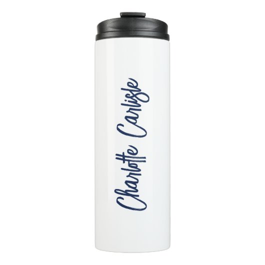 Moderne Minimalistische Handgeschreven Script Thermosbeker (Voorkant)