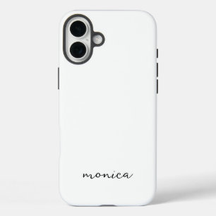 Moderne Minimalistische Handgeschreven Script Wit iPhone 16 Plus Hoesje