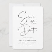 Moderne, minimalistische handgeschreven scriptfoto save the date (Voorkant)