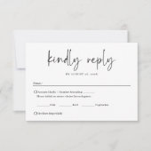 Moderne Minimalistische Handgeschreven Scriptie Br RSVP Kaartje (Voorkant)