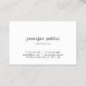 Moderne Minimalistische handgeschreven Sjabloon va Visitekaartje (Achterkant)