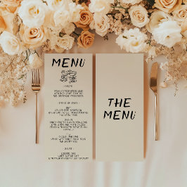 Moderne Minimalistische Handgeschreven Trouwkaart Menu