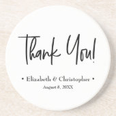 Moderne minimalistische handlettering bruiloft bed zandsteen onderzetter (Voorkant)