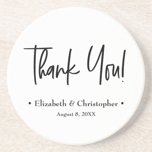 Moderne minimalistische handlettering bruiloft bed zandsteen onderzetter (Voorkant)