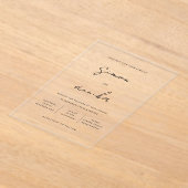 Moderne minimalistische handschrift namen bruiloft acryl uitnodigingen (Laagn)