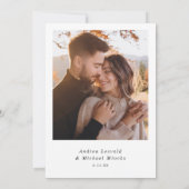 Moderne minimalistische handschriftenfoto bruiloft kaart (Achterkant)