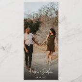 Moderne minimalistische handschriftenfoto bruiloft menu (Achterkant)